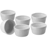Spetebo Porzellan Creme Brulee Schälchen klein - 6er Set Soufflé Schalen Weiß