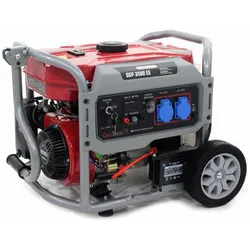 GeoTech Pro GGP 3500 ES - Benzin-Stromerzeuger mit Rädern und AVR-Regelung 3 kW - Dauerleistung 2.8 kW - 230V