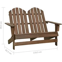 vidaXL Adirondack-Gartenbank 119,5 x 85,5 x 89,5 cm braun