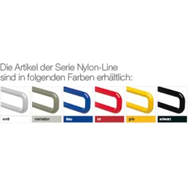 Normbau Duschvorhangstange Nylon, weiß, inkl. 20 Vorhangringen, 1.000 x 1.000 mm - 0781030019