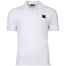 Emporio Armani Herren Poloshirt - ESSENTIAL, Pique, Regular Fit, Cotton, uni Weiß 2XL