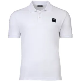 Emporio Armani Herren Poloshirt - ESSENTIAL, Pique, Regular Fit, Cotton, uni Weiß 2XL
