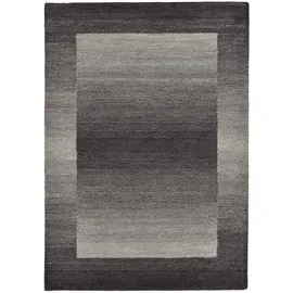 THEKO Wollteppich THEKO "Gabbeh Super, Handweb, auch als Läufer erhältlich, reine Wolle" Gr. 1, grau (dunkelgrau), B:60cm H:9mm L:90cm, Wolle, Teppiche, Schlafzimmer, Wohnzimmer, Esszimmer, auch als Bettumrandung