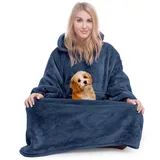 Winkcao Hoodie Decke mit Ärmeln und Kapuze Damen, Decken Hoodie Damen Extra Lang, Weiche Warme Riesen Flanell Kuscheldecke mit Ärmeln, Oversized Blanket Hoodie Tragbare Decke Für Drinnen und Draußen