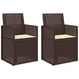 vidaXL Gartenstuhl 2 pcs 2 x 2 x 2 cm braun/weiß
