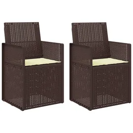 vidaXL Gartenstuhl 2 pcs 2 x 2 x 2 cm braun/weiß