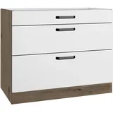 WIHO KÜCHEN Unterschrank »Elba, mit zwei Auszügen« in den Breiten 90 und 100 cm, weiß