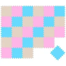 LittleTom 27 Teile Baby Kinder Puzzlematte ab Null - 30x30 Puzzle Spielmatte Krabbelmatte