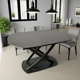 riess-ambiente Ausziehbarer Esstisch INCEPTION 130-190cm rost  oval Keramik bronze Gestell - Braun