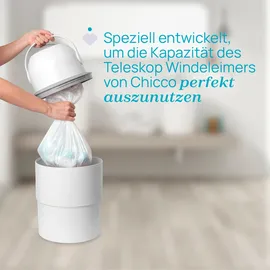 Chicco Odour Off Pouches, Toilettenfresser Beutel, Teleskop Müllbeutel, dreilagiges stabiles Material, hält Gerüche zurück, 45