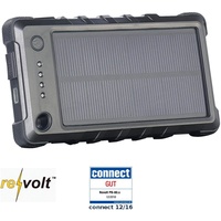revolt Solar Powerbank Handy: Wetter- & stoßfeste Solar-Powerbank PB-80.s mit 8.000 mAh, IP65 (USB Solar Powerbank, Powerbank iPhone, Kfz Ladekabel)