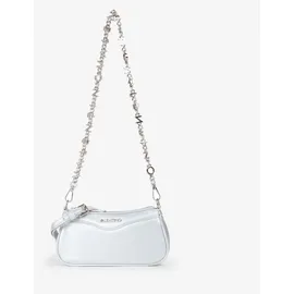 Valentino Elly Schultertasche Kunstleder Silber/Weiß