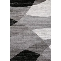 Teppich Läufer 60x110 cm Grau Weiß Schwarz Geometrisches Muster