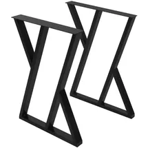 ML-Design 2 Stück Tischbeine 50xH71cm, Tischkufen aus Stahl pulverbeschichtet, Schwarz, Industriedesign, Kufengestell für Esstisch/Schreibtisch Tischgestell, Metall Möbelfüße für DIY-Projekte