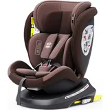 TWT I SIZE Plus DELUXE Coffee Kindersitz mit 360 Grad drehbarem Isofix-System-BUF BOOF 0, 36 kg - Bronze