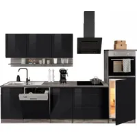 kochstation Küchenzeile KS-Virginia 300 cm schwarz