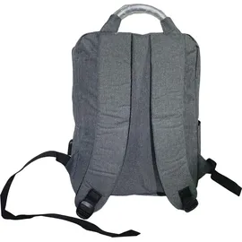 Hti-Living Kompakter Rucksack mit USB und Laptopfach Alltag, Schule, Uni oder Büro - Grau