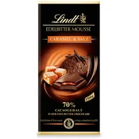 Lindt Schokolade Edelbitter Mousse Caramel & Salz | 150 g Tafel | Mit 70 % Kakaogehalt und dunkler Mousse au Chocolat und Karamell-Salz Füllung | Schokoladentafel | dunkle Schokolade