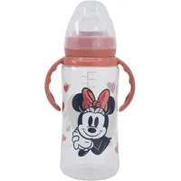 Stor Weithals-Flasche 360 ml, Silikonsauger, 3 Positionen, mit Griffen, Minnie Mouse Heart Full