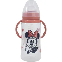 Stor Weithals-Flasche 360 ml, Silikonsauger, 3 Positionen, mit Griffen, Minnie Mouse Heart Full