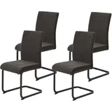 Hela Tische, 4er Set Esszimmerstuhl Schwingstuhl Linn, Braun,