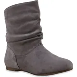 VAN HILL Damen Schlupfstiefel Stiefeletten Bequeme Schuhe 812201, Farbe: Hellgrau, Größe: 36 - Grau - 36