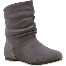 VAN HILL Damen Schlupfstiefel Stiefeletten Bequeme Schuhe 812201, Farbe: Hellgrau, Größe: 36 - Grau - 36