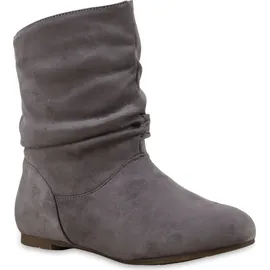 VAN HILL Damen Schlupfstiefel Stiefeletten Bequeme Schuhe 812201, Farbe: Hellgrau, Größe: 36 - Grau - 36