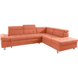 sit&more Ecksofa SIT & MORE "Limit L-Form", orange (terrakotta), B:275cm H:89cm T:217cm, Kunstleder SOFTLUX;Luxus-Microfaser ALTARA NUBUCK (100% Polyester);Struktur (100% Polyester), Sofas, Ecksofa, wahlweise mit Bettfunktion und Bettkasten