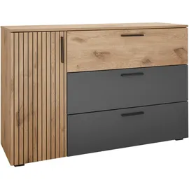 SchlafKONTOR Kombikommode 125 x 82,6 x 40 cm Beige / Grau