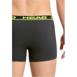 Head Herren Boxershorts im Pack - Basic, Baumwoll Stretch, einfarbig Anthrazit/Gelb L