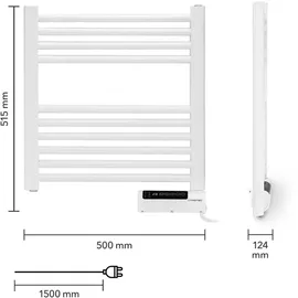 Trotec Handtuchheizkörper TWH 300 S 605 x 145 mm 300 W weiß