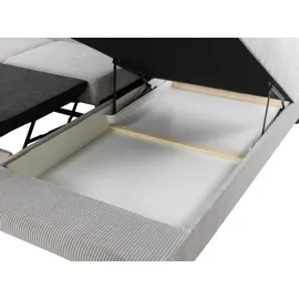 Mirjan24 Ecksofa Torezio Cord, Stilvoll Eckcouch mit Bettkasten und Schlaffunktion, Einstellbare Kopfstützen, 274x203x70-90 cm (Farbe: Poso 39, Se... - Braun