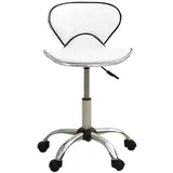 vidaXL Friseur Rollhocker Weiß Kunstleder - Vidaxl