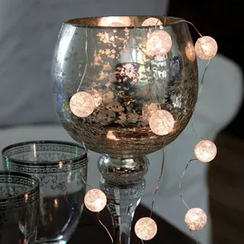 StarTrading LED-Lichterkette Kugeln Eisglas 1,4 m Warmweiß