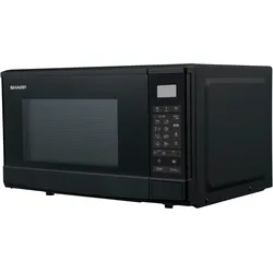 Sharp R270BK Solo Mikrowelle freistehend /  20L / 800W / 10 Leistungsstufen / LED-Beleuchtung im Innenraum / Schwarz