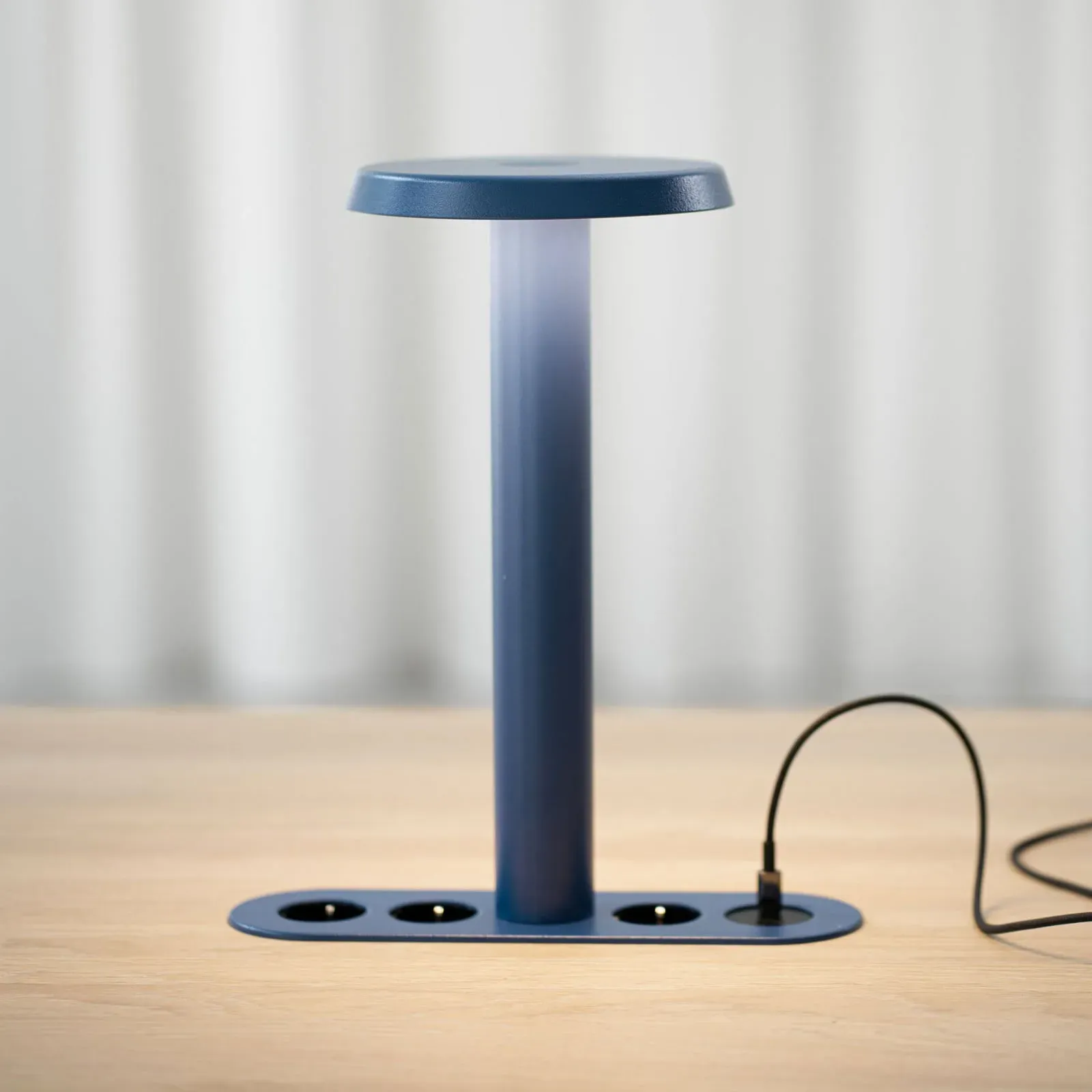 Tischleuchte NOMAD COLLECTION, NOMAD LAMP 02, dimmbar, Blau, für Wohnzimmer, Aluminium, Design - 32.1