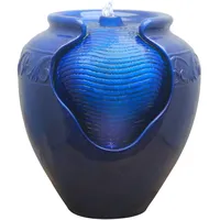 Teamson Home Gartenbrunnen, Blau, Kunststoff, 39x43x43 cm, Gartenzubehör, Gartendeko