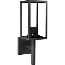 Polux Außenwandleuchte Aluminium, Glas 18,8x38,2 cm 1x15W E27 schwarz