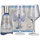 Gin Mare Mediterranean Gin 42,7% Vol. 0,7l in Geschenkbox mit 2 Gläsern