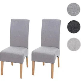 Mendler Esszimmerstuhl Latina Stoff hellgrau 2er Set