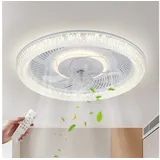 JDONG Deckenventilator mit Beleuchtung und Fernbedienung 54W LED Leise Deckenleuchte Ventilator Mit Timer Einstellbare Windgeschwindigkeit für Wohnzimmer Esszimmer Schlafzimmer 47CM...