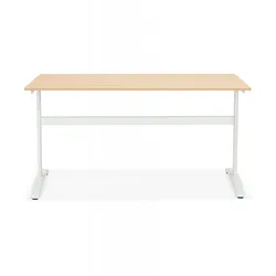 Schreibtisch aus Holz mit Metallgestell  Arbeitstisch für Büro und Werkstatt  Großer Computer Tisch mit robuster Struktur  Kadima Design