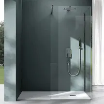mai & mai Bremen Walk-In-Dusche 90 x 110 cm transparent Klarglas ESG mit Duschtasse