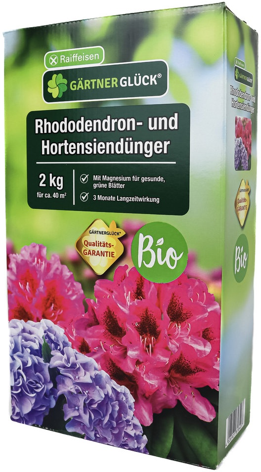 Rhododendron- und Hortensiendünger Bio Raiffeisen Gärtnerglück 2 kg