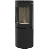 Kaminofen Nantes von Heathus Stahl schwarz kompakt rund Schwedenofen Holzofen