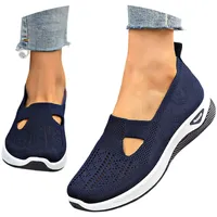 Generisch Sommerschuhe Damen,Orthopädische Schuhe Damen Sommer Bequem Turnschuhe Sommerschuhe Atmungsaktive Leichte Walkingschuhe Sneaker Elegant Fersensporn Schlupfschuhe Barfußschuhe Marineblau 40 - 40 EU