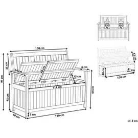 Beliani Sovana 120 x 91 x 60 cm Rot