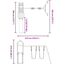 vidaXL Spielturm Massivholz Kiefer