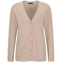 Strickjacke GOLDNER "Baumwoll-Feinstrickjacke, Langarm", Damen, Gr. 44, beige, Obermaterial: 100% Baumwolle CO., Modisch, Strickjacken Strickjacke, Pünktchenmuster